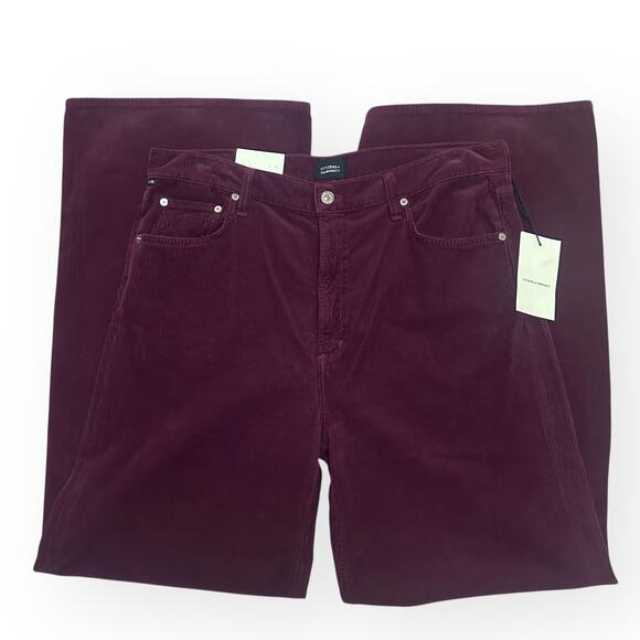 New $240 CITIZENS OF HUMANITY Paloma Corduroy Pants Wide Leg Baggy Red Hippie - Picture 5 of 13